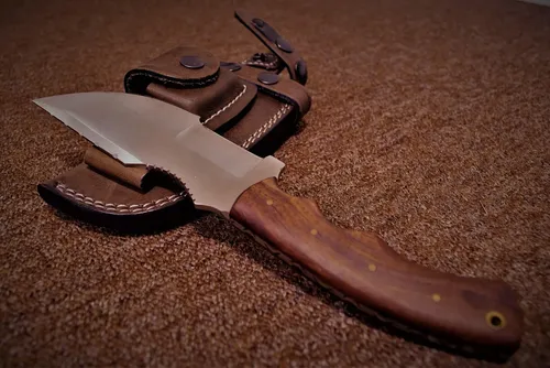 Grace Knives Handmade Damascus Steel Hunting Knife 85 with Leather Sheath G-1051_W