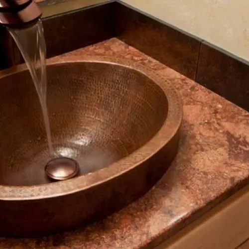 Premier Copper Products BR14DB2 14-Inch Universal Round Hammered Copper Bar Sink with 2-Inch Drain Size Oil Rubbed Bronze