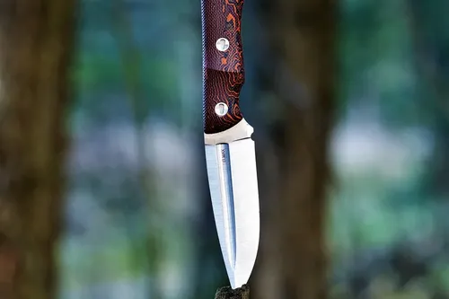 FULL TANG 15in Bowie Knife Hardwood with Brass Trim and rivets